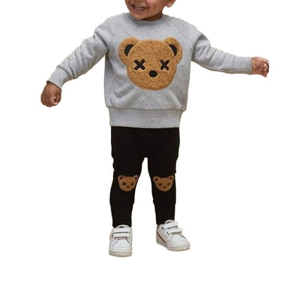 

Livingsenburg Toddler Boy Girl Clothes 2T 3T 4T 5T Fall Outfits Baby Pullover Pants Sets Kids Winter 2Pcs Sweatsuit