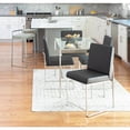 thumbnail image 3 of LumiSource Brushed Stainless Steel, Black PU High Back Fuji Dining Chair - Set of 2, 3 of 12