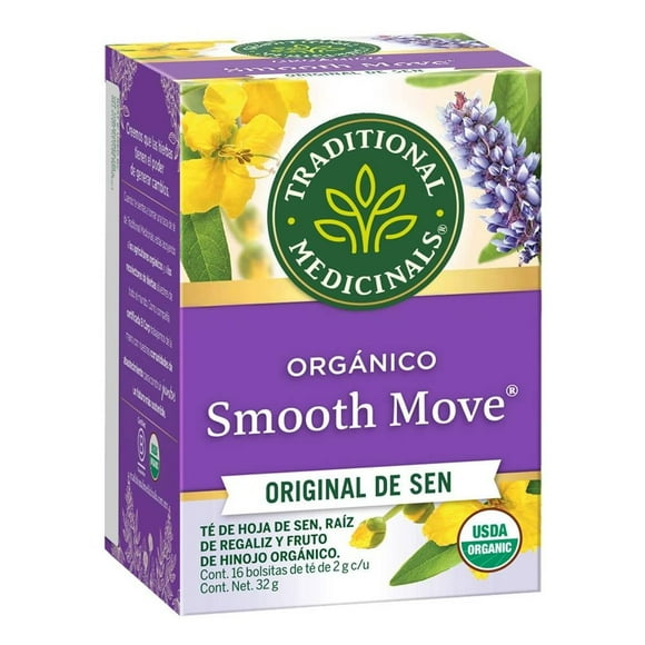 Té Traditional Medicinals orgánico de hoja de sen 16 bolsitas de 2 g c/u