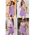 thumbnail image 2 of Romper Ekouaer para mujer, gofre, sin mangas, color lila, talla M, 2 of 6