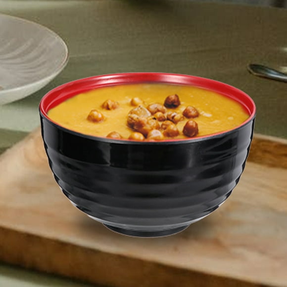 OULII asian bowls Breakage-resistant Soup Bowl Red for Households and Dining 1Pack