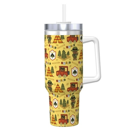 

KLL Car Tent Trees Print 40oz Stainless Steel Insulated Car Cup Coffee Mug with Spillproof Lid - Keep Your Drink Hot or Cold on the Go