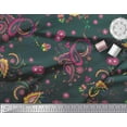 thumbnail image 3 of Soimoi Poly Georgette Fabric Floral & Paisley Printed Fabric 1 Yard 52 Inch Wide, 3 of 5