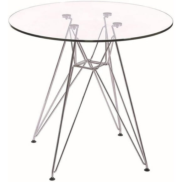 Nicer Furniture Eames Style Round Glass Dining Table