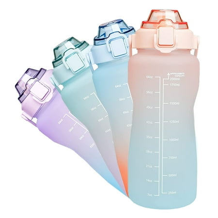 

2 Litre Water Bottle BPA Free Material Water Bottle Jug with Straw 2L Water Storage Container with Time Marker Remind you to hydrate in time