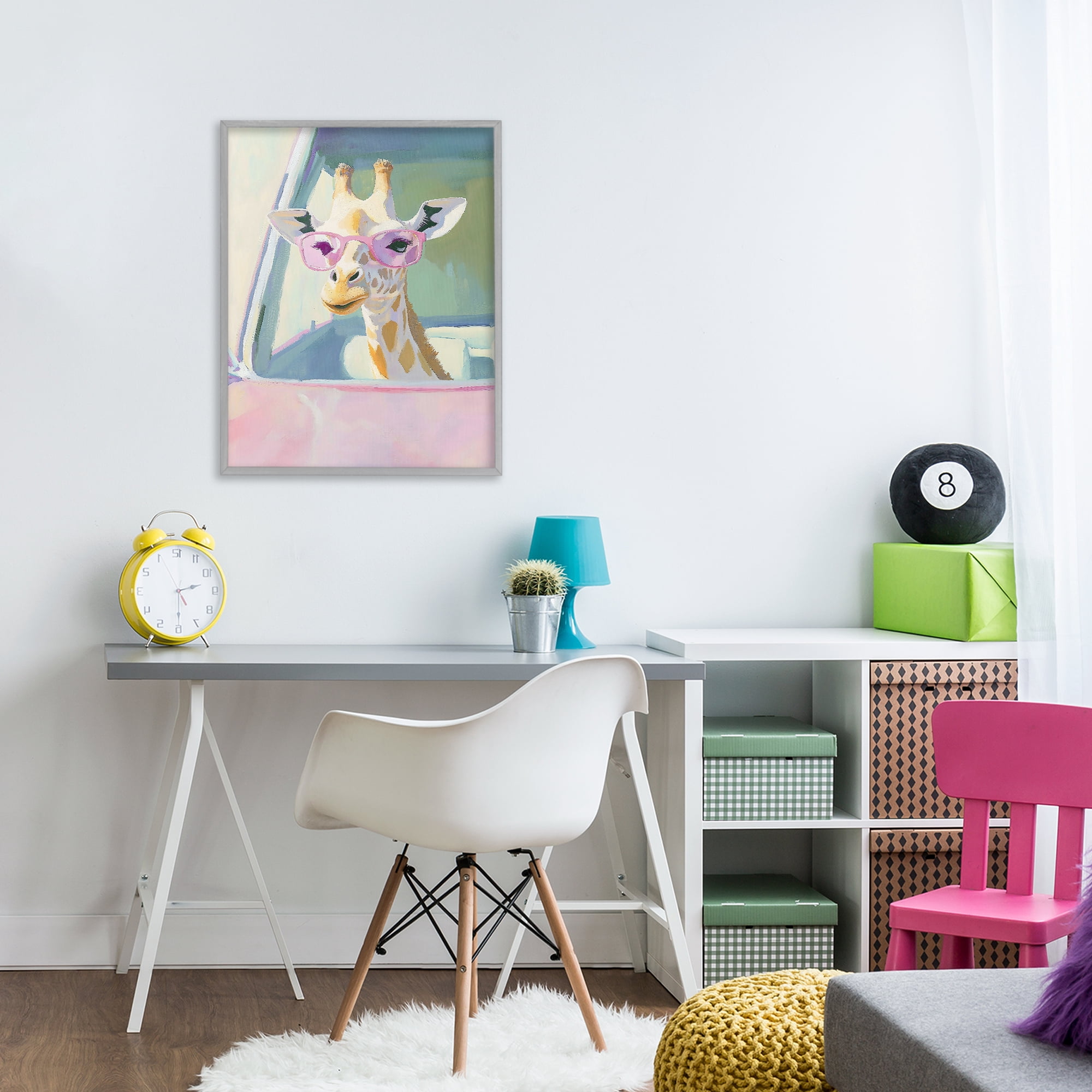 Stupell Industries Giraffe Car Ride Gray Framed Giclee Art, design by The Prints Vibe