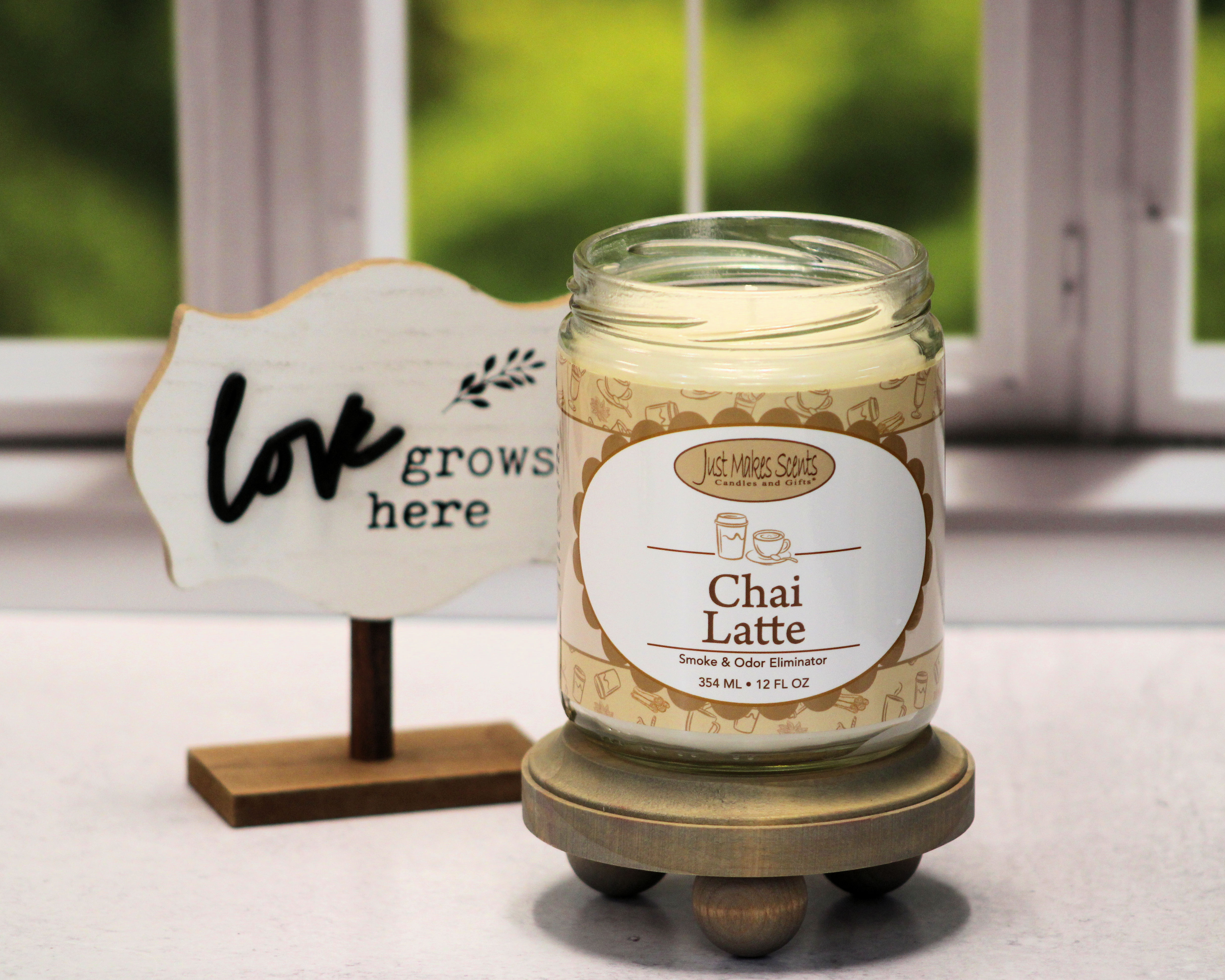 Chai Latte Smoke and Odor Eliminator Salsa Jar Candle 12oz -Just Makes Scents Candles & Gifts