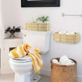 thumbnail image 2 of Juego de 2 cestas colgantes para baño, cestas montadas en la pared para organizar, contenedores de almacenamiento tejidos de plástico resistentes, cesta de pared de ratán, 2 of 4