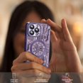 thumbnail image 3 of for iPhone 13 Pro Max Phone Case Glitter, Compatible with Magsafe Magnetic Cases, Transparent Luxurly Plated Sparkly Design, Soft Shockproof Camera Lens Protective Back Cover, Purple, 3 of 12