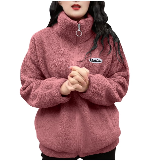 Cameland Winter Coat Long Sleeve Cardigan for Womens Warm Polar Fleece Jackets Plus Size Winter Coats Open Front Overcoats Withe Pockets