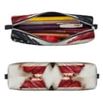 thumbnail image 2 of Pofeuu American Flag Butterfly Wall Print Leather Pencil Case, Leather Pencil Pouch Large Capacity, Big Pencil Pouch with Zipper Vintage Pen Bag Fountain Pen Holder, 2 of 7