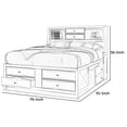 thumbnail image 5 of Benjara 8 Drawer Eastern King Bed with Bookcase Headboard and Round Knobs- White, 5 of 9