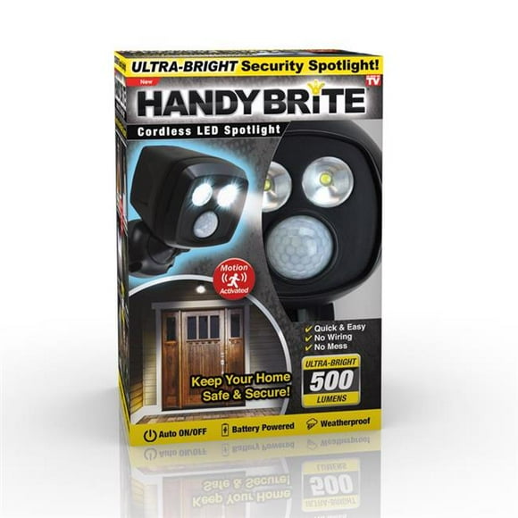 Handy Brite 6016874 Motion-Sensing Battery Powered LED Black Spotlight