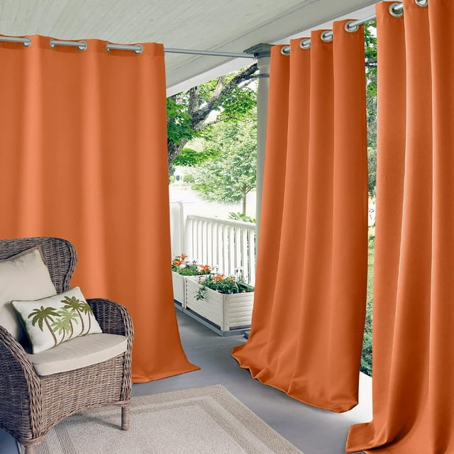 Home Fashions Indoor/Outdoor Patio Gazebo Pergola Solid Grommet Top Single Panel Window Curtain Drape ”x” ( Panel)