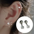 thumbnail image 4 of Aretes, aretes de cartílago, regalos de circón Joyería de moda Ball Studs, aretes de barra para fiesta Día de San Valentín Niñas Mujeres 3 mm, 4 of 8