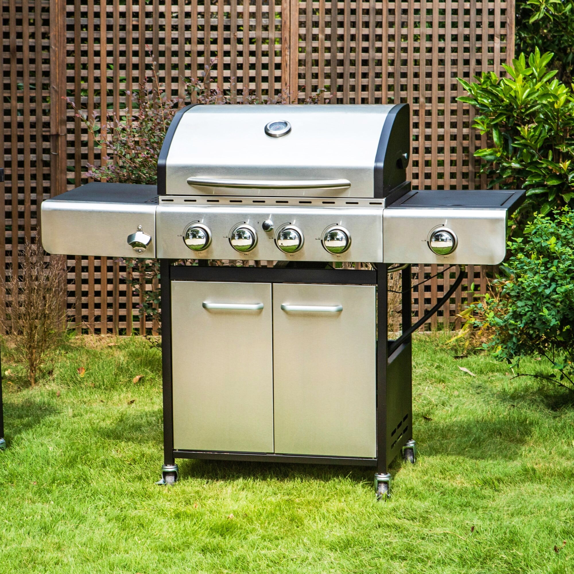 Kenmore 6 Burner Propane Gas Grill with Side Burner PG 40611S0L Stainless Steel with Black Trim Walmart