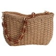 thumbnail image 2 of BadPiggies Straw Handbags for Women, Chain Underarm Shoulder Bag Classic Summer Beach Purses Tote Handbags (Khaki), 2 of 9