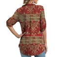 thumbnail image 3 of FOLUNSI Women's Plus Size Tunic Tops Floral Print V Neck Henley Shirts, 3 of 5