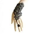 thumbnail image 6 of BLESIYA Fingerless Gloves Steampunk Short Gloves Lace Embroidered Mitten for Black, 6 of 8