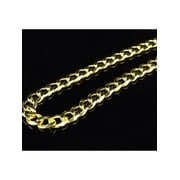 Yellow Gold Finished Sterling Silver 5MM Miami Cuban Link Chain Necklace 18"-28"
