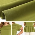 thumbnail image 5 of DARING DIVA Women's Plus Babydoll Blouse Trendy Flowy Peplum Tops 1X Olive Green, 5 of 6