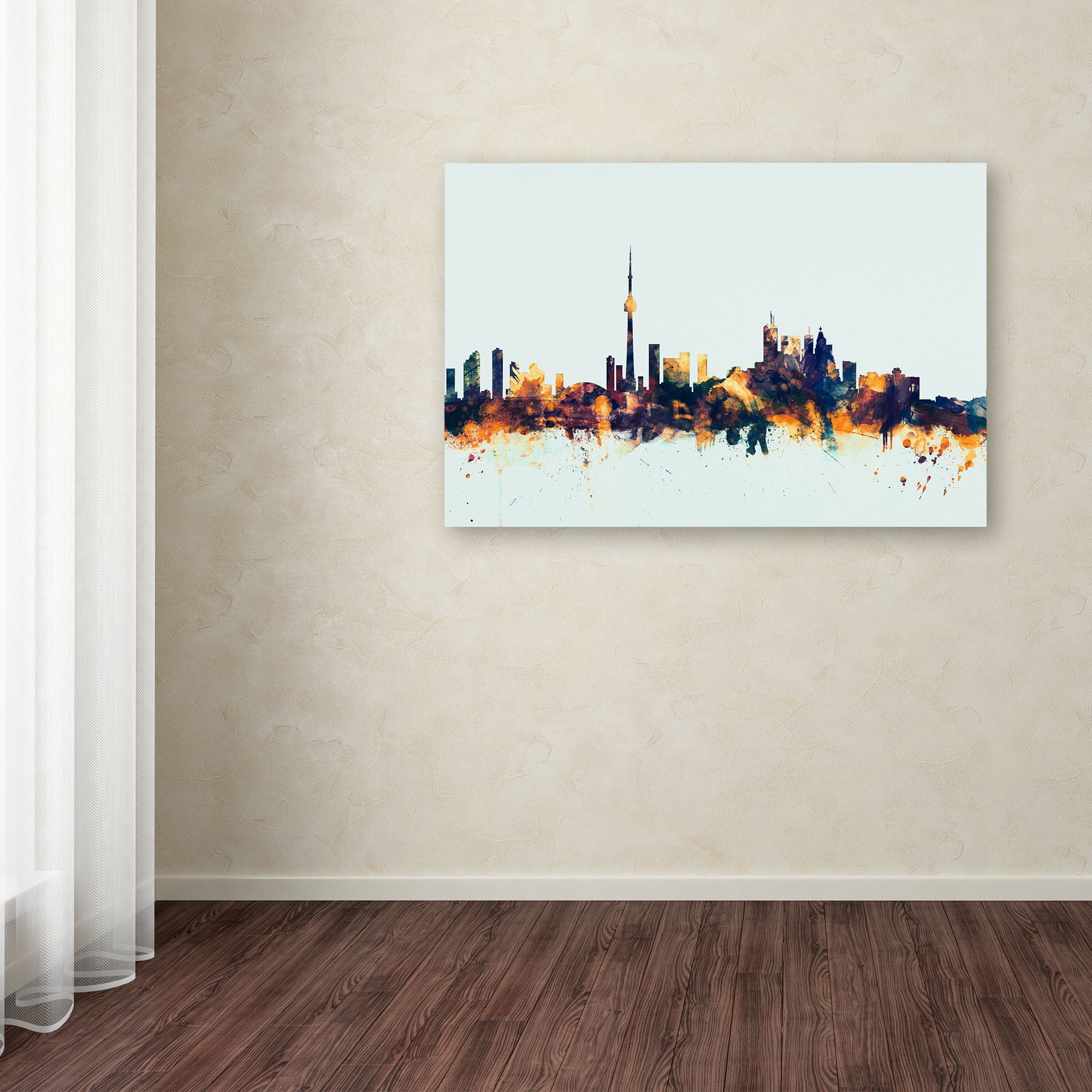 Trademark Fine Art "Toronto Canada Skyline Blue" Canvas Art by Michael Tompsett
