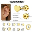 thumbnail image 4 of Briana Williams Hypoallergenic Surgical Steel Earrings for Sensitive Ears-20G Flat Back Earrings for Women Men-Small Stainless Steel Earrings Studs Hoop Cartilage Earring, 4 of 5