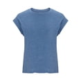 thumbnail image 6 of Charella Ladies Sleeveless Cotton Tank Tops 2024 Summer Tanks Tshirts Crewneck Solid Basic Tees with Side Splits (3X-Large, Navy), 6 of 7