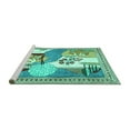 thumbnail image 2 of Ahgly Company Machine Washable Indoor Rectangle Animal Turquoise Blue Traditional Area Rugs, 2' x 5', 2 of 4