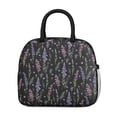 thumbnail image 2 of Lunch Bag Lunch Box for Women Reusable Insulated Lunch Cooler Bags,Large Capacity for Work Travel Picnic,Water-Resistant Botanical Leaves Floral Lunch Tote Bag Gifts for Woman Mom Black, 2 of 6