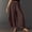 02-Coffee, variant on Women's Cropped Lace-Hem Pants -Tendy High Waisted Drawstring Wide Leg Pants Casual Lightweight Trousers with Pockets 09-Camel L