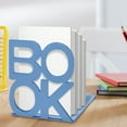 thumbnail image 1 of LSLJS 2 Pairs Bookends, Book Holder, Letter Pattern Metal Book Stand Supports for Bookshelf Decoration Gift, Home Accessories, 1 of 3