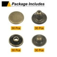 thumbnail image 3 of Uxcell 30Set Presilla de Botón de 10mm, Cierre de Metal para Cuero, Bronce, 3 of 7