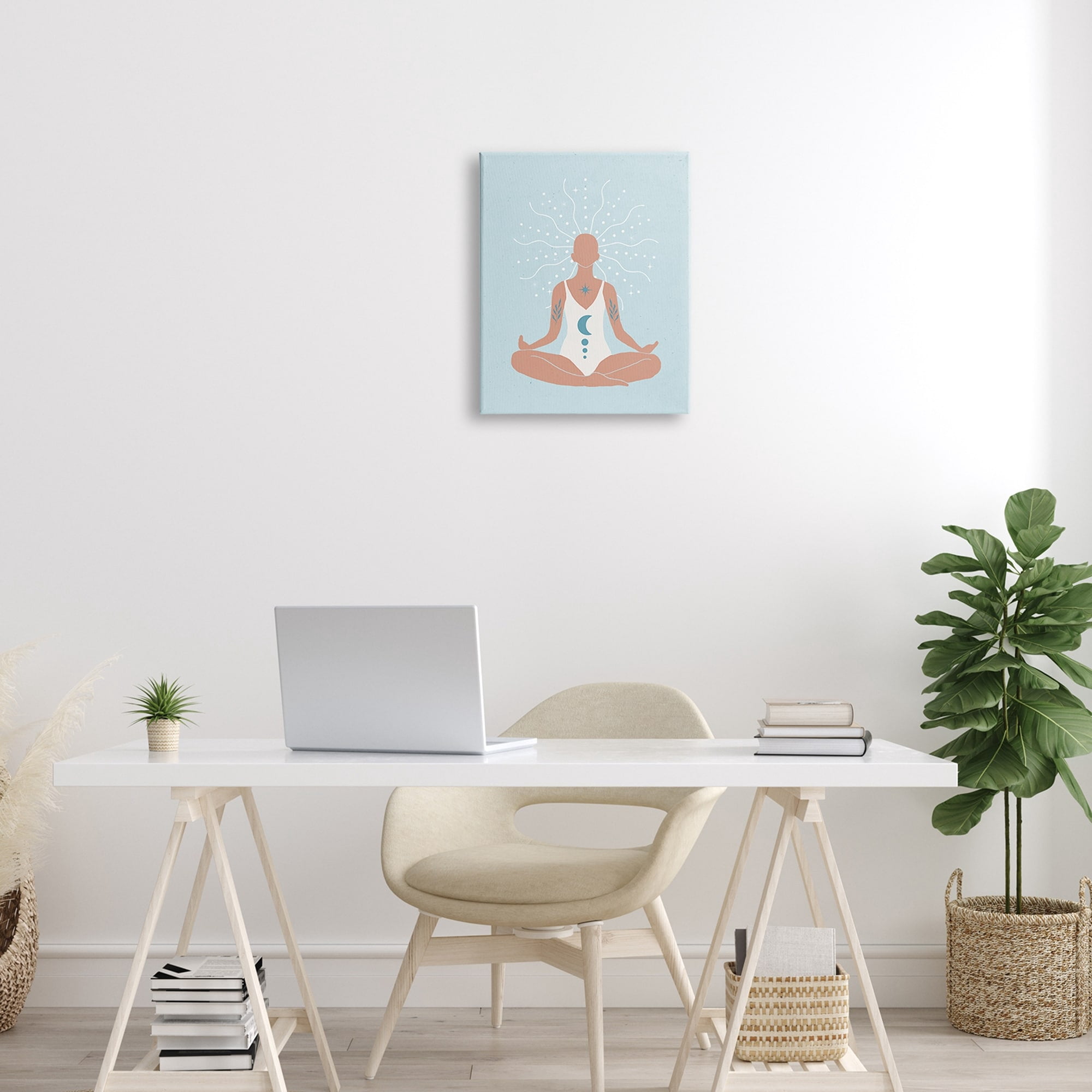 Stupell Industries Mindful Tai Chi Human Meditation Stellar Energy Tuning,16 x 20, Design by Nina Blue