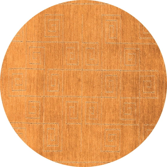 Ahgly Company Indoor Round Abstract Orange Modern Area Rugs, 4' Round