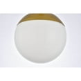 thumbnail image 4 of Midcentury Modern Eclipse 1 Light Brass Plug In Pendant with Frosted White Glass, 4 of 6