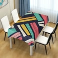thumbnail image 4 of Yayeee Tablecloths 54" x 54" Rectangle Wrinkle Resistant Party Table Cover, Red Geometric, 4 of 8