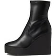thumbnail image 2 of Steve Madden Witness Black Chunky Wedge Platform Round Toe Fashion Ankle Boots (Black, 6.5), 2 of 5