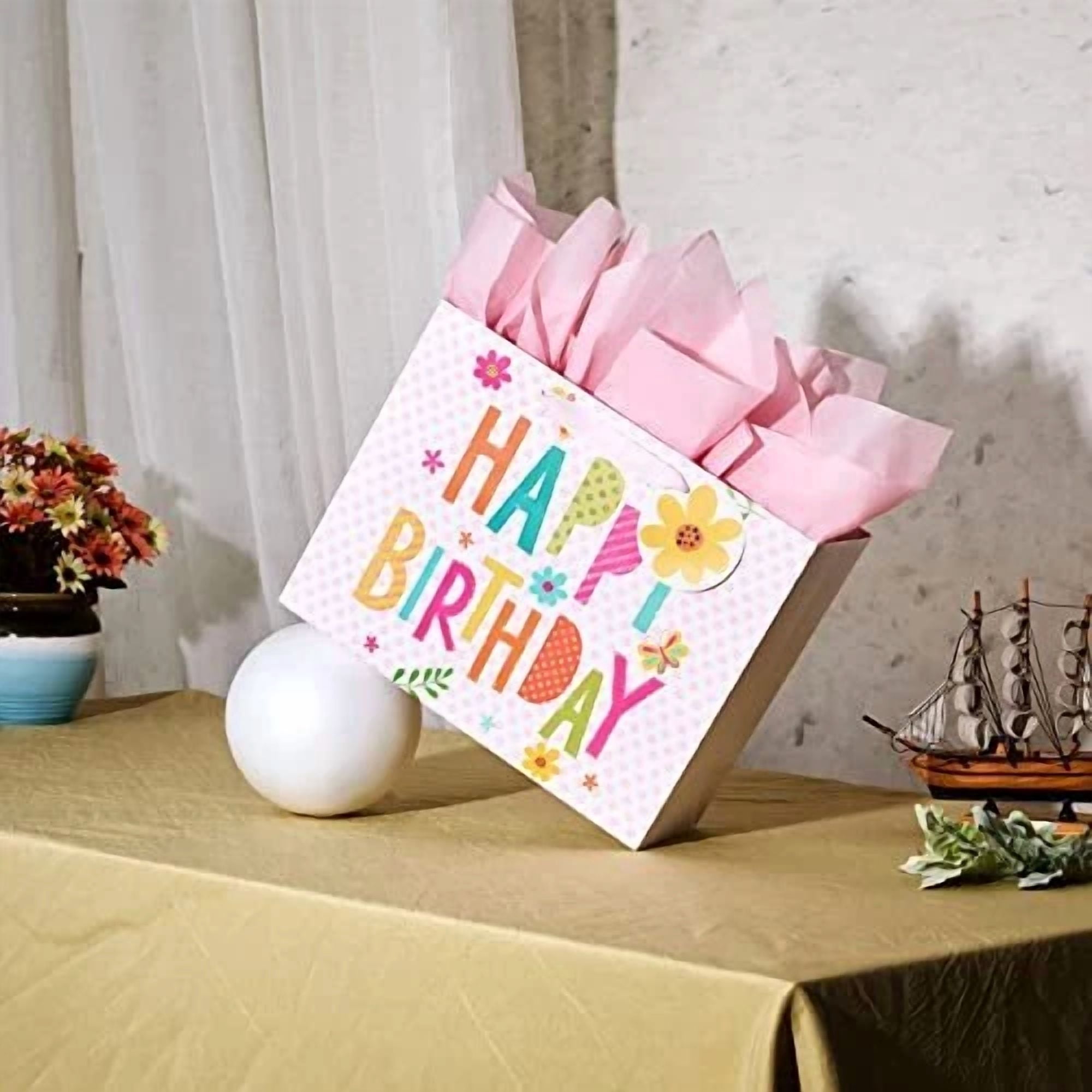 BUTTERFLY- 13" Large Gift Bag With Tissue Paper For Happy Birthday Gift Bags For Girls