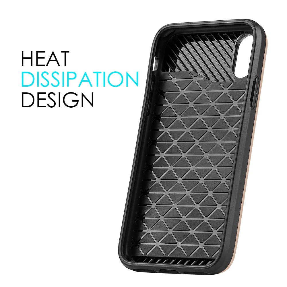 SUMACLIFE Protective Hybrid Wallet Case for Apple iPhone X (Exact Perfect Fit)