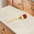 thumbnail image 5 of Unique Bargains 1 Pc Flower Shape Powder Brush for Business Travel Gold Tone Red Artificial Fiber Wool Plastic, 5 of 5