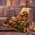 thumbnail image 6 of Brown Bag Teddy Bear Christmas, Festive Holiday Scene, Warm Flannel Blanket for Cabin and Lodge with Detailed Artwork, Art Lovers Christmas Gift, Festive Home Decor, 6 of 9