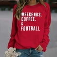 thumbnail image 2 of Bmisegm Women Autumn Winter Rugby Printed Round Neck Long Sleeve Womens Sweatshirts Casual Sports Sweatshirt for Fashion Red L, 2 of 5