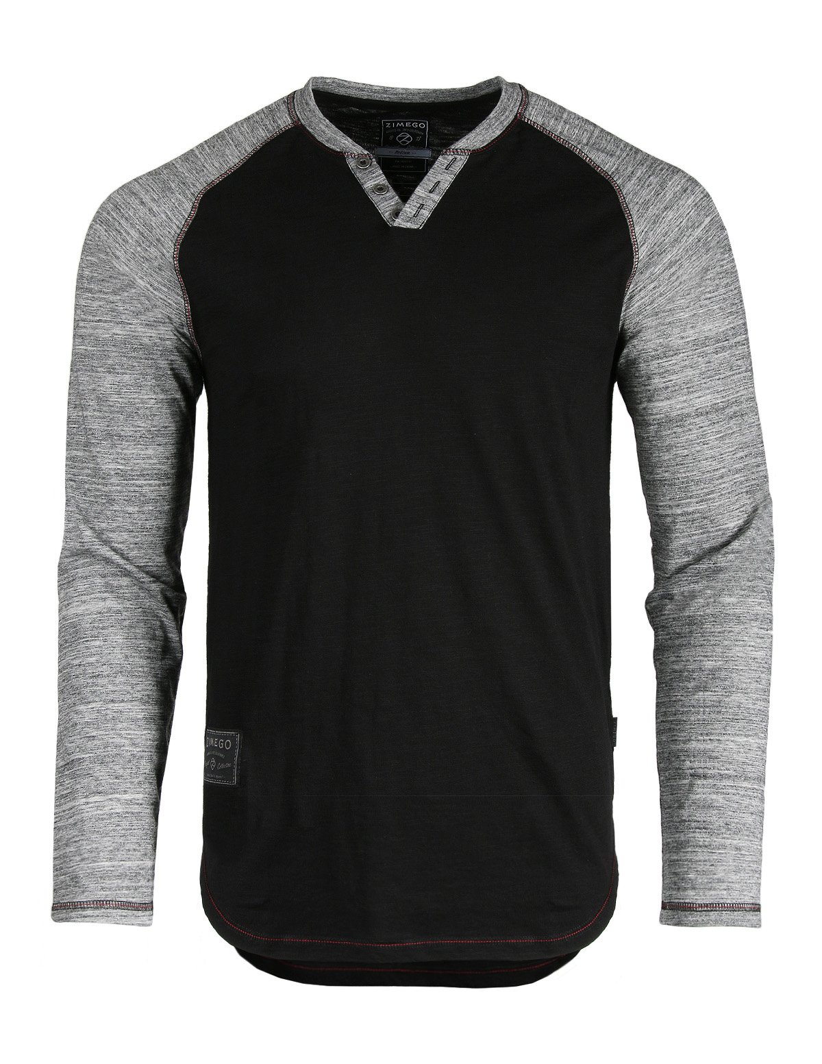 ZIMEGO Mens Long Sleeve Double Layer Neck and Hem Active Fashion Henley Shirts