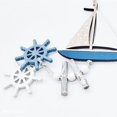 thumbnail image 4 of 2 piezas de madera náutica de pescado para colgar en la pared, estilo océano, artesanía de madera, rueda de capitán, pescado, velero, etiqueta colgante, decoración de playa mediterránea para tienda d JAMW Sencillez, 4 of 5