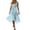 Blue, variant on JoveMarine Summer Dress for Women Round Neck Sleeveless - Irregular Hem with Floral Print, Casual Fashion Midi Dress for Daily Chic,Black L