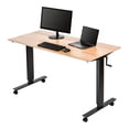 thumbnail image 2 of Stand Up Desk Store Crank Adjustable Height Rolling Standing Desk (Charcoal Frame/Natural Walnut Top, 56" Wide), 2 of 7
