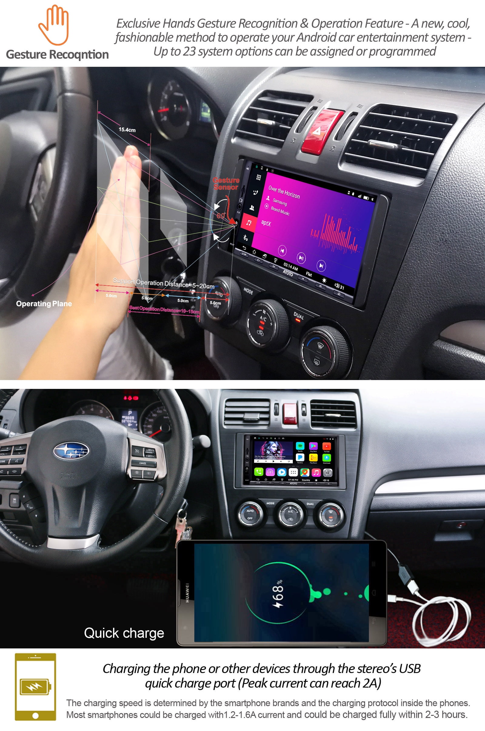 ATOTO A6 Pro 2 DIN Android Car Navi Stereo/A6Y2721PRB/HD IPS screen/2x Bluetooth 