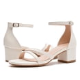 thumbnail image 7 of Women Chunky Sandals heels Ankle Strap Wedding Dress Pump Shoes White Size 6.5, 7 of 7
