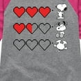 thumbnail image 3 of Peanuts - Snoopy Game Hearts - Toddler & Youth Girls Raglan Graphic T-Shirt, 3 of 6